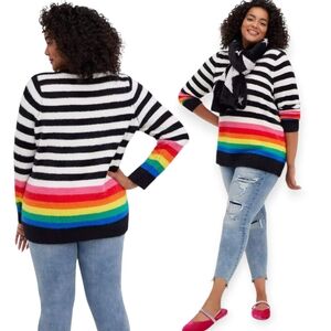 ☆Torrid Striped Rainbow Sweater☆